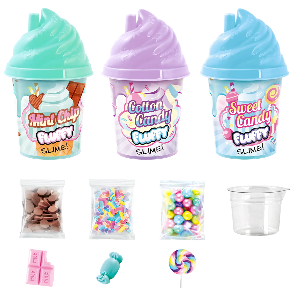 3 slimes fluffy ¡súper esponjoso!