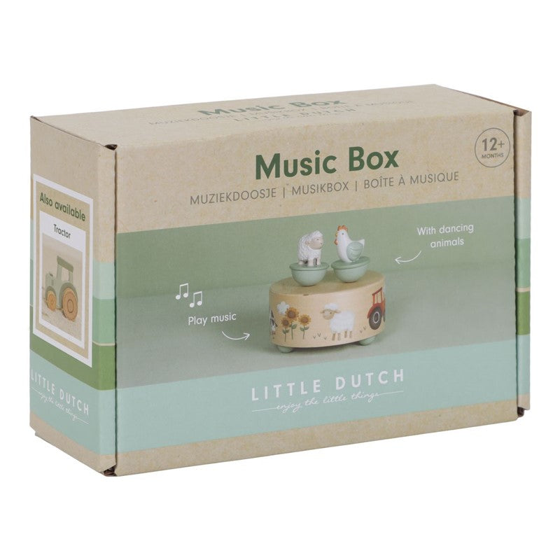 Caja de música pequeña granja