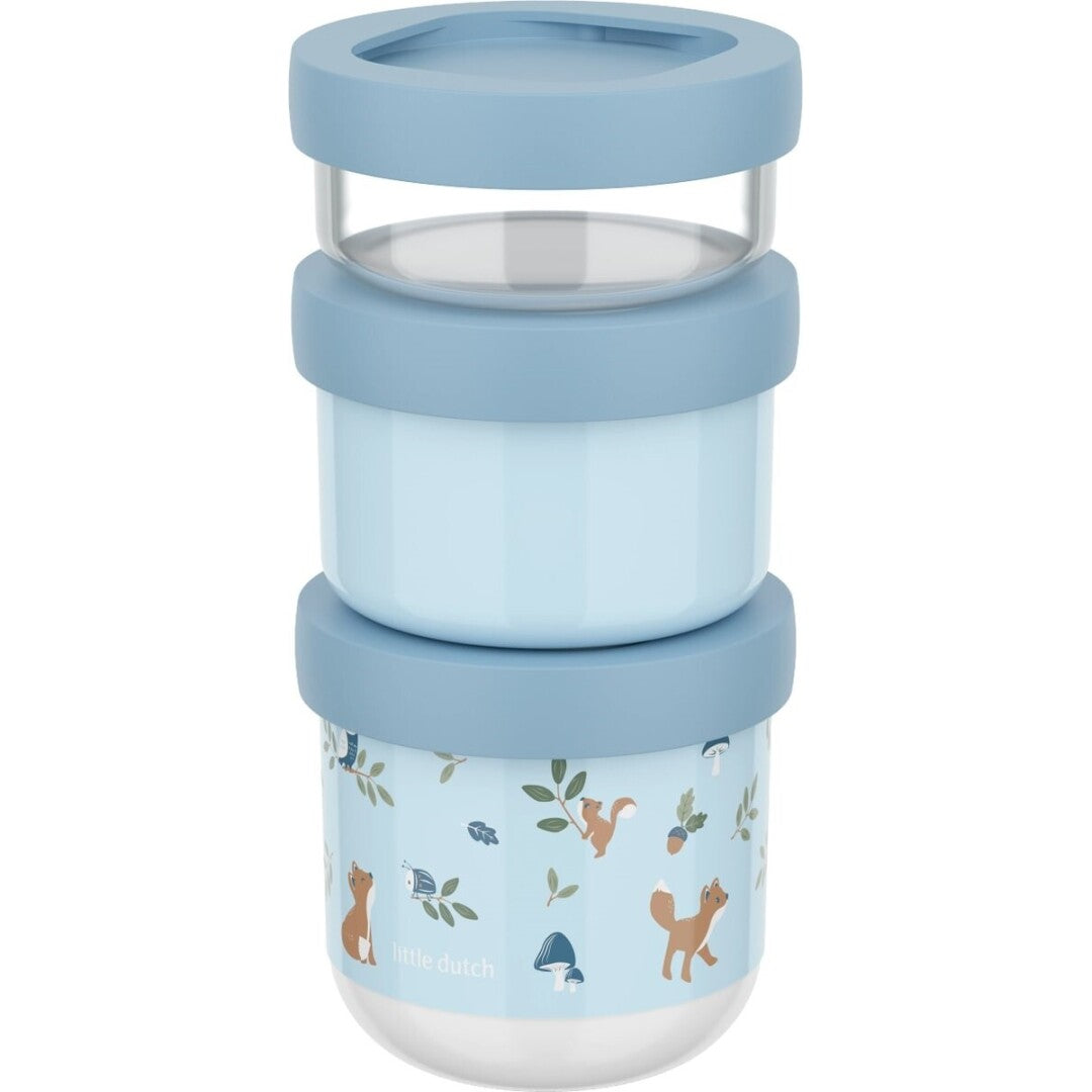 3 cajas de snacks apilables MEPAL · forest friends