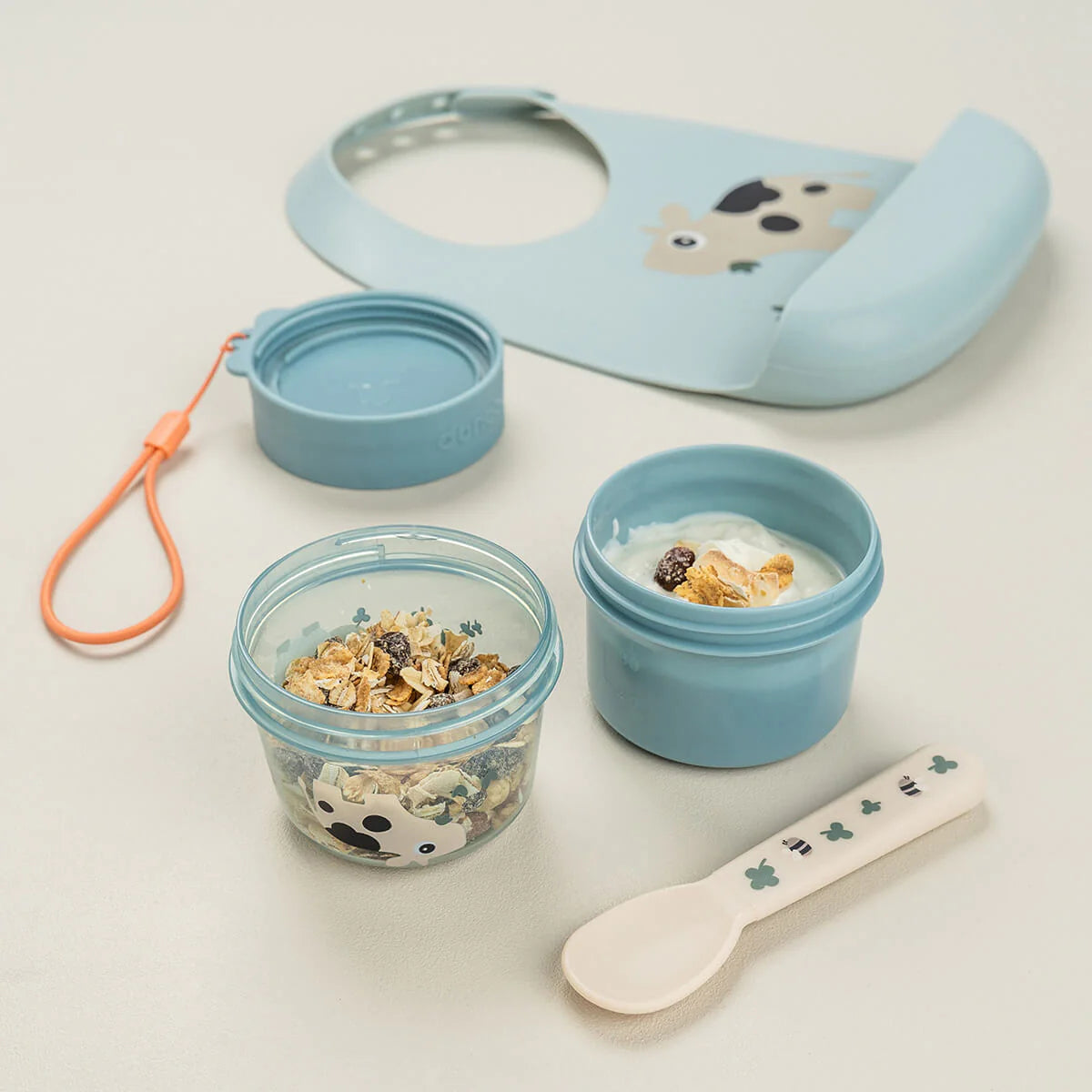 Caja para alimentos doble DONEBYDEER tiny farm · azul