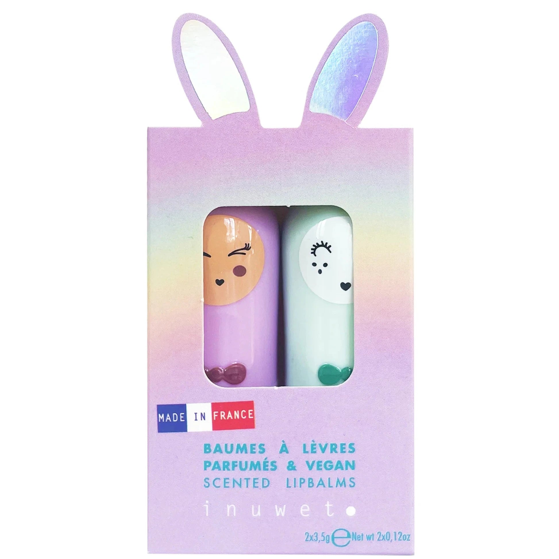Set 2 Bálsamos Labiales Veganos Bunny INUWET · Carla