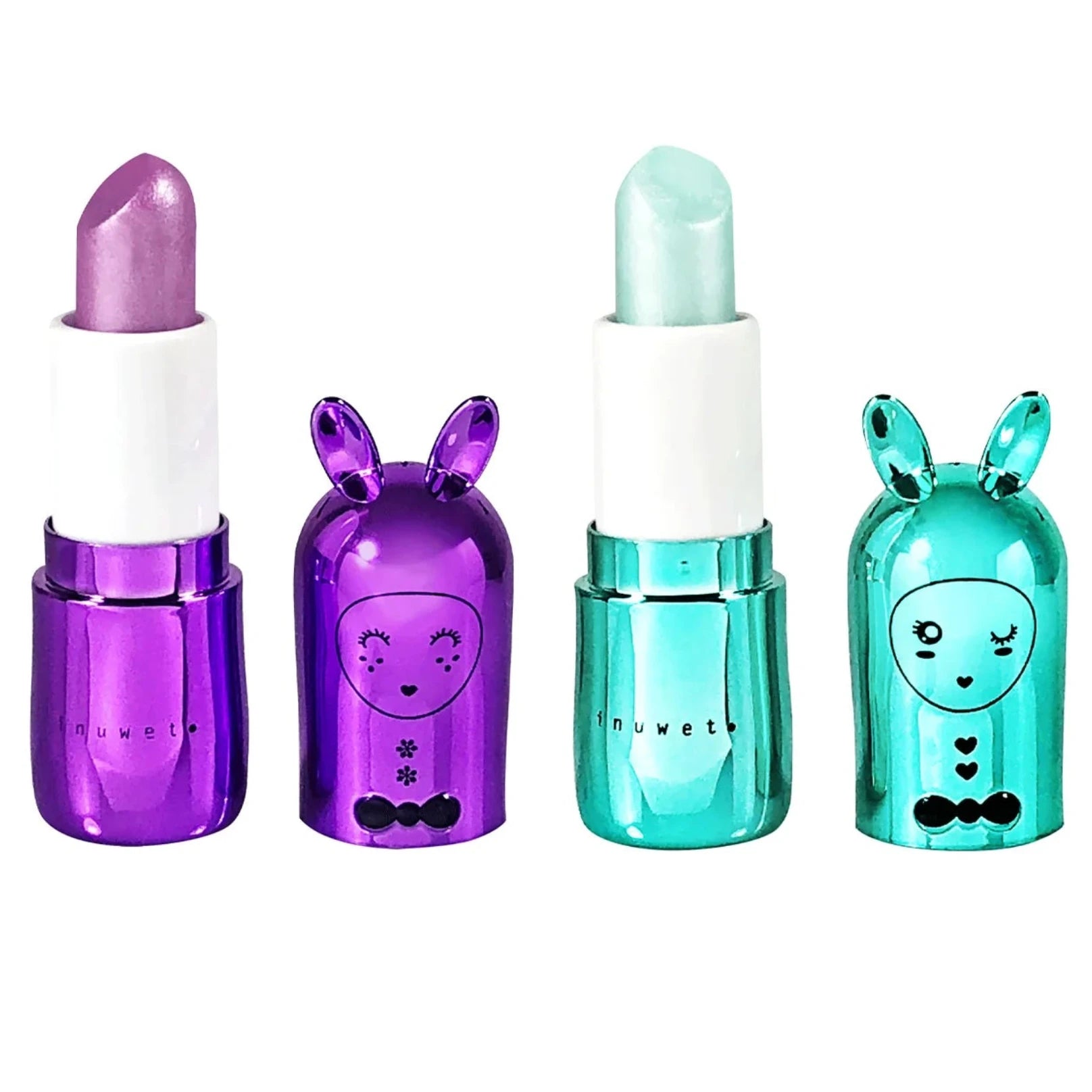 Set 2 Bálsamos Labiales Veganos Bunny INUWET · Noel rainbow