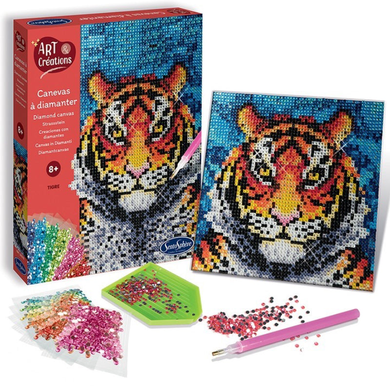 Crea tu lienzo con diamantes · tigre