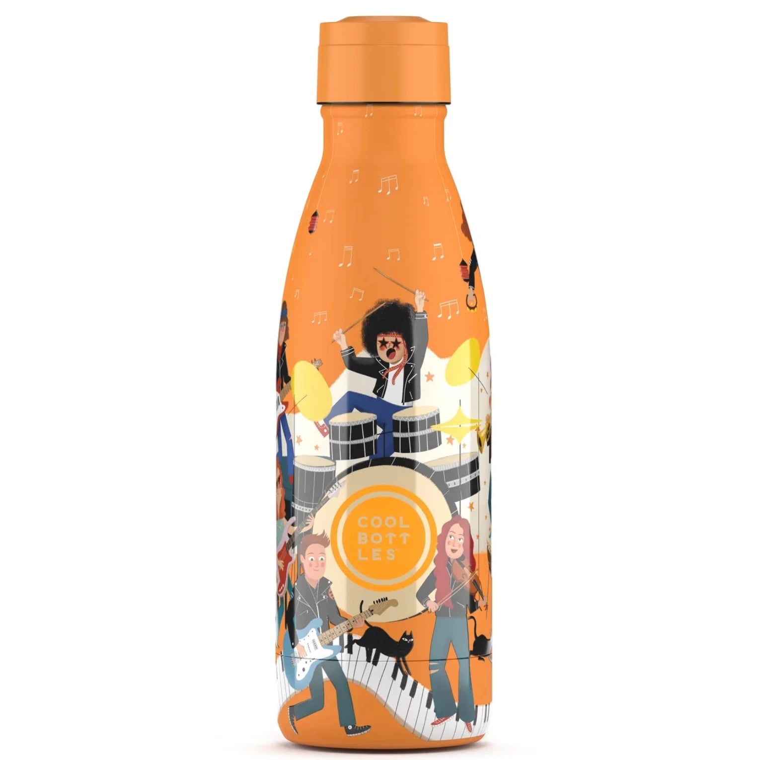 Botella de acero con pajita 350 ml. · music beat