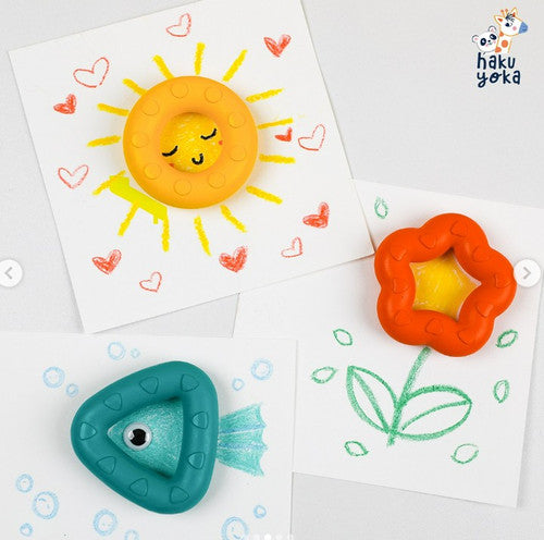 6 crayons sensoriales geométricas