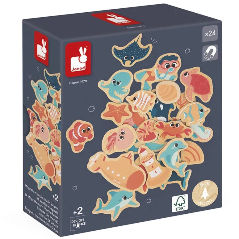 Imanes de madera: mundo marino