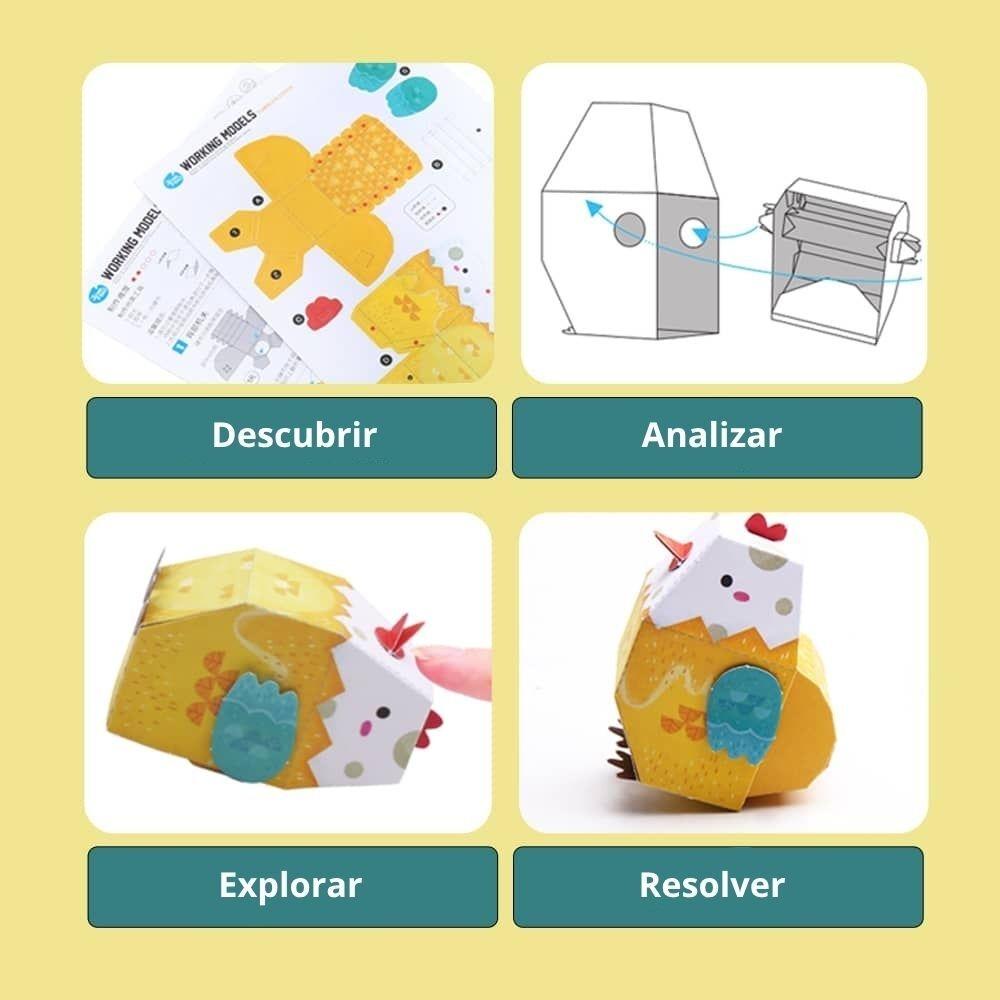 Kit creativo papiroflexia 3D WONDER ANIMALS