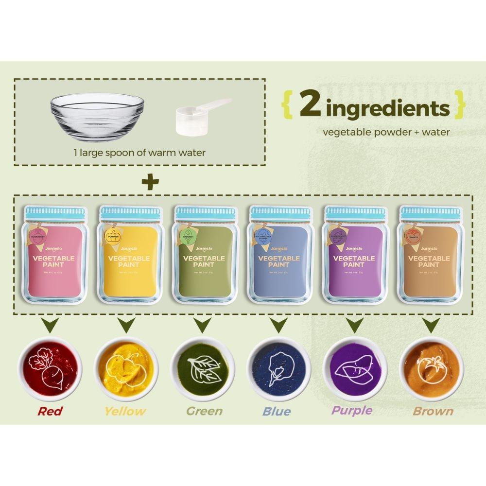 Pintura de dedos vegetal en polvo: 6 colores