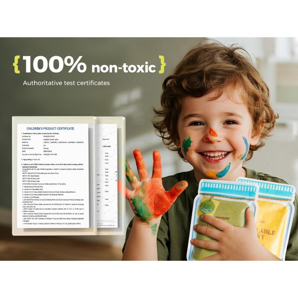 Pintura de dedos vegetal en polvo: 6 colores