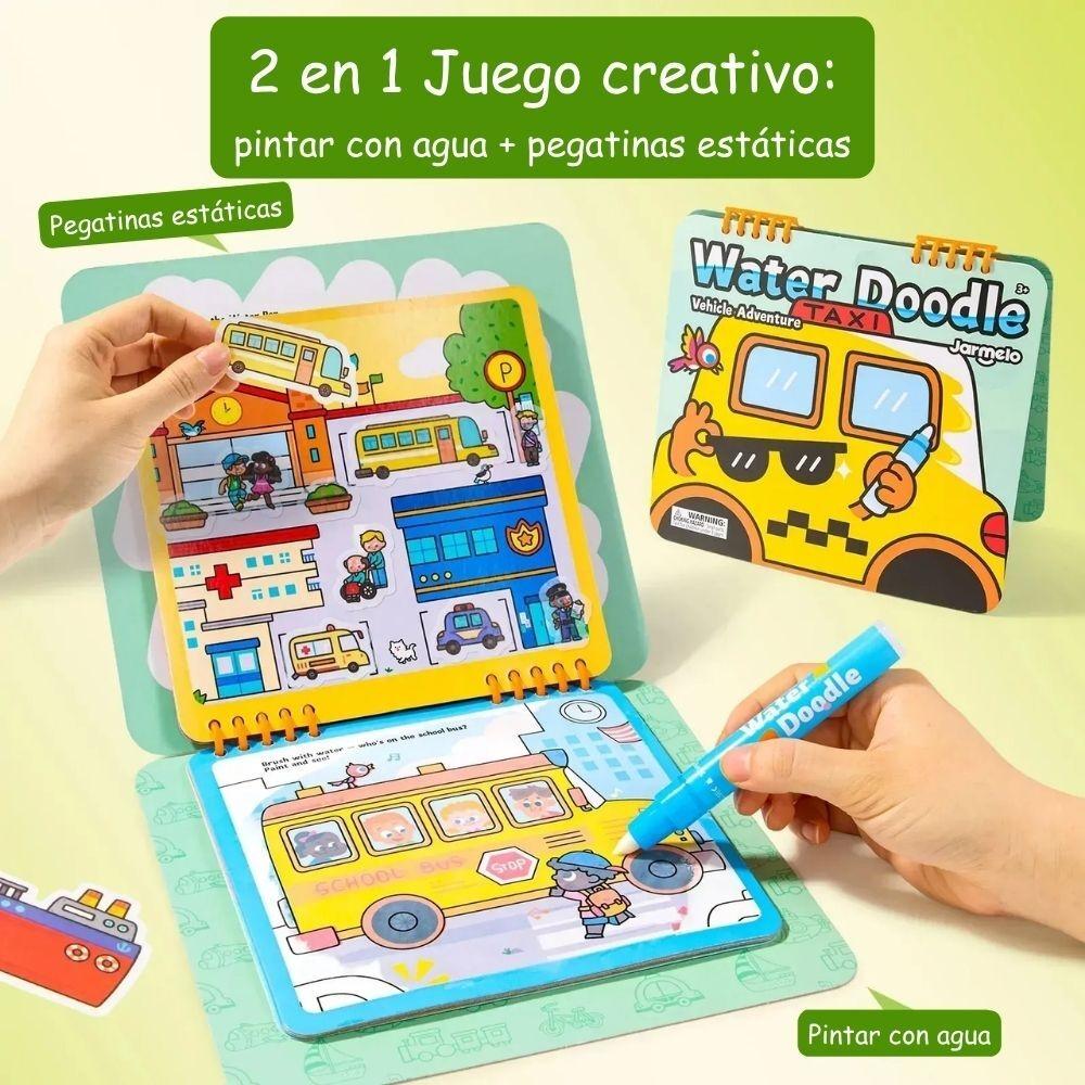 Cuaderno para colorear con agua: vehicle adventure