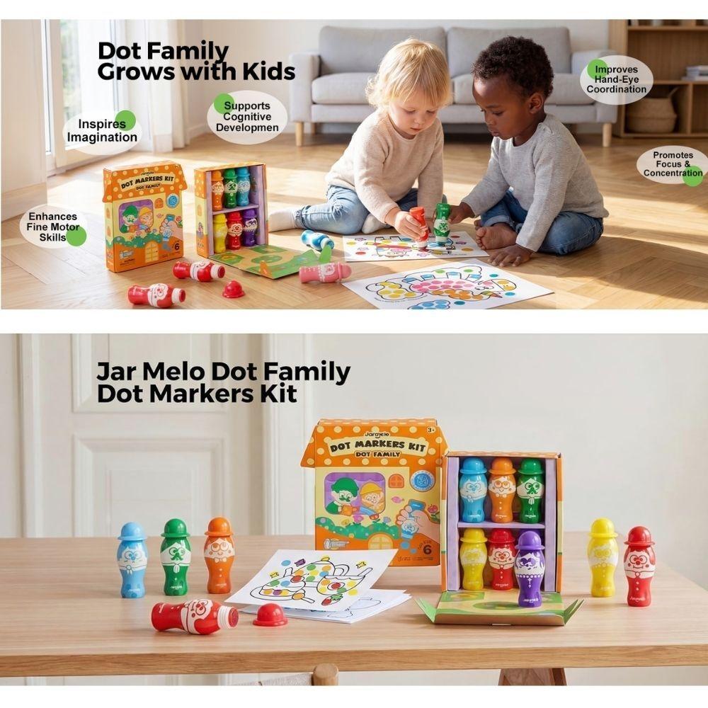 Set creativo 6 marcadores de puntos DOT FAMILY