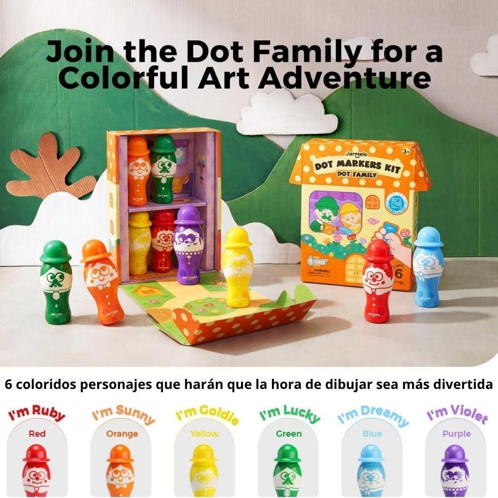 Set creativo 6 marcadores de puntos DOT FAMILY