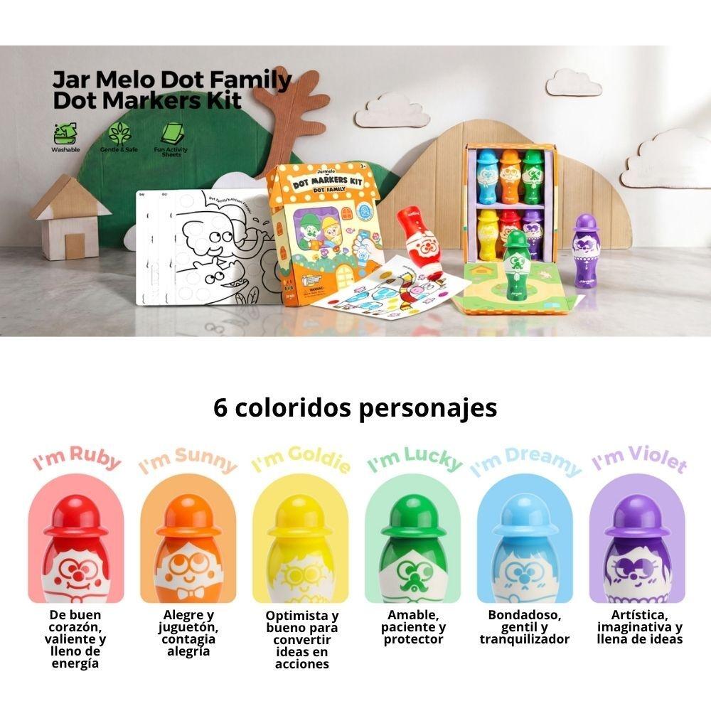 Set creativo 6 marcadores de puntos DOT FAMILY