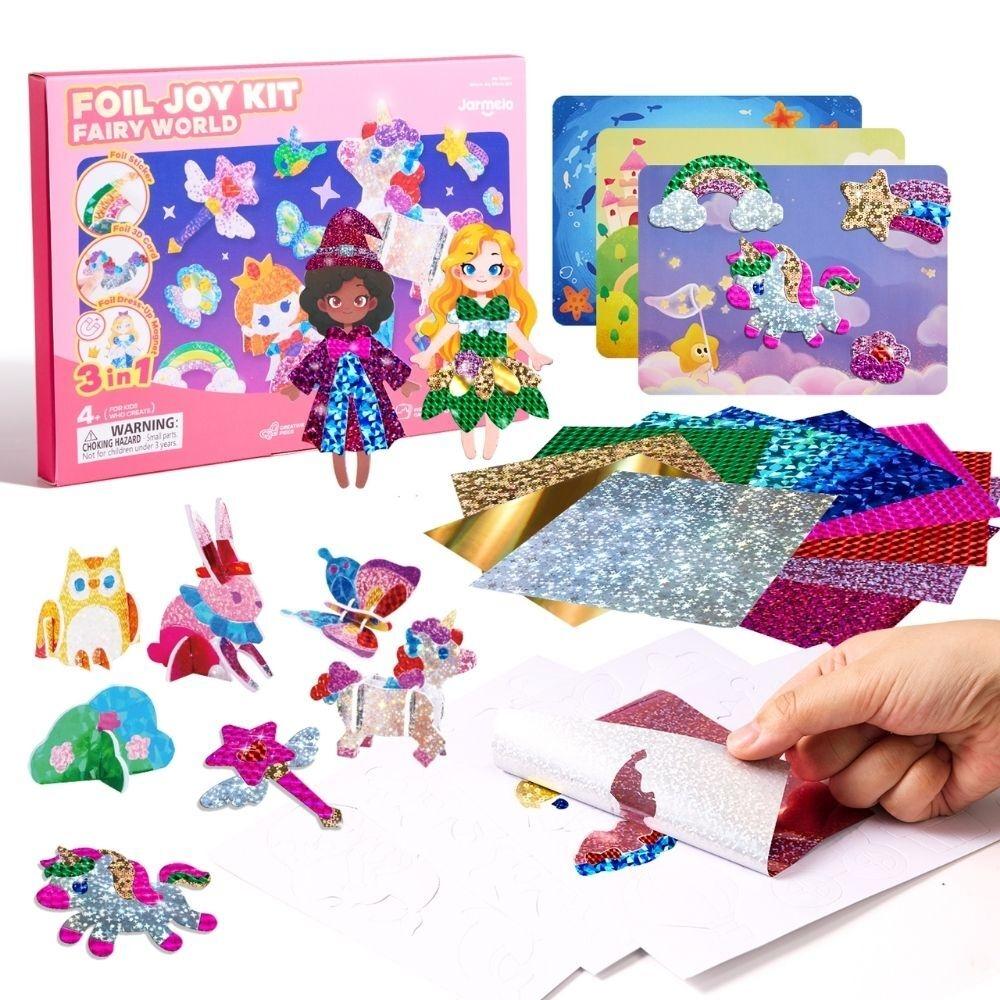 Kit creativo 3 en 1 láminas brillantes FAIRY WORLD