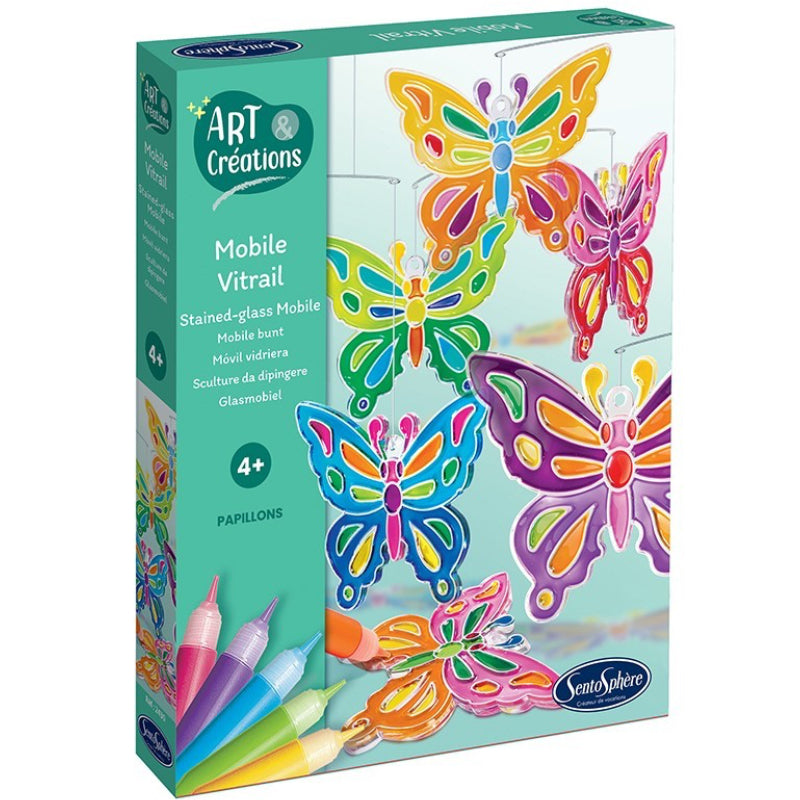 Crea tu móvil vidriera de mariposas