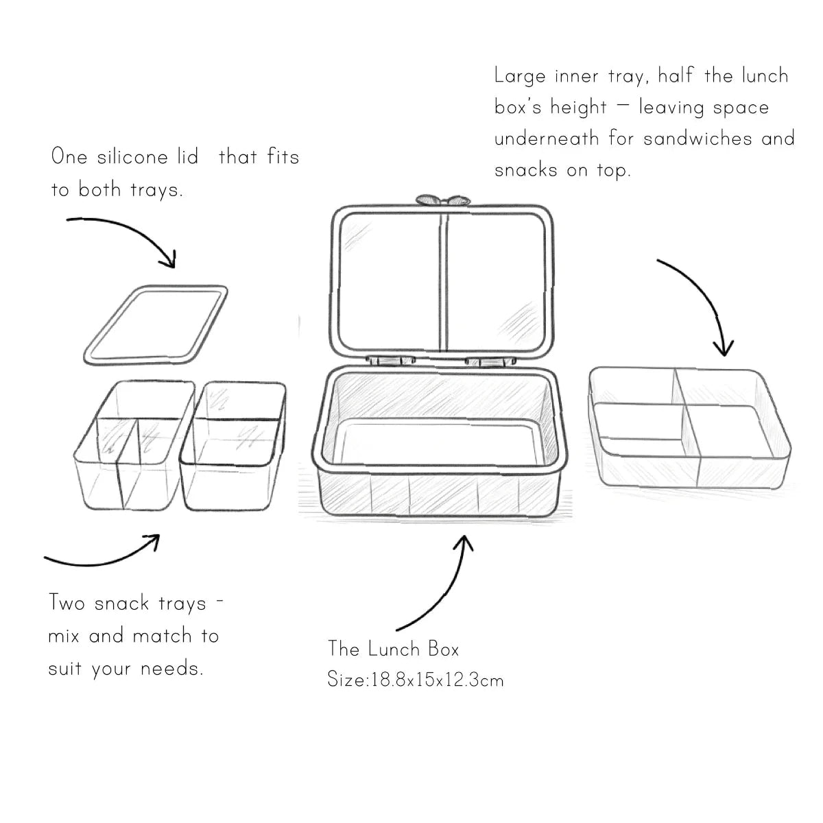Caja de almuerzo con bandejas extraíbles NOUI NOUI · blue