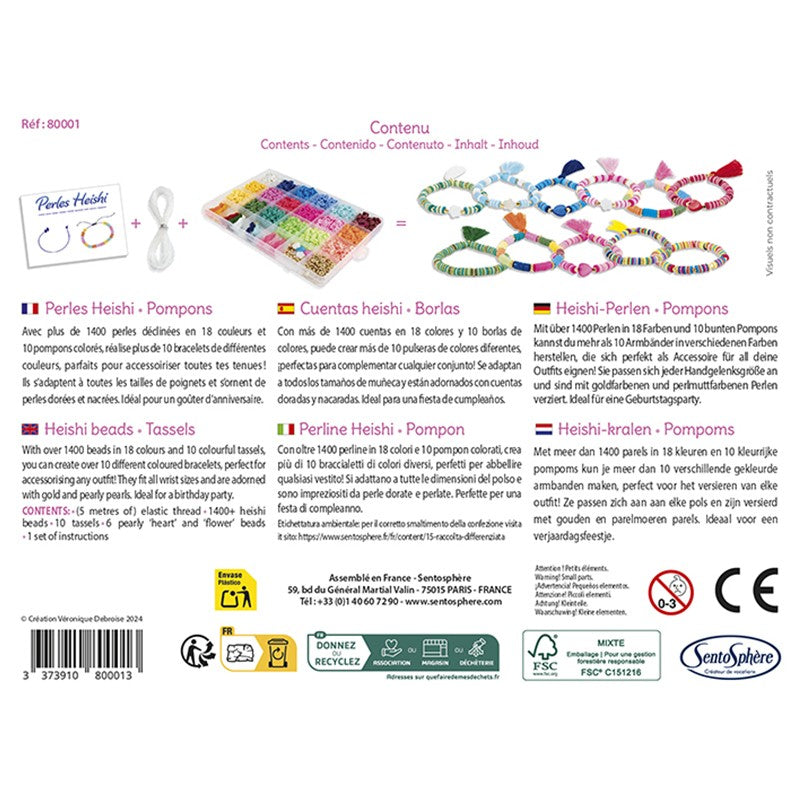 Crea pulseras de perlas y pompones