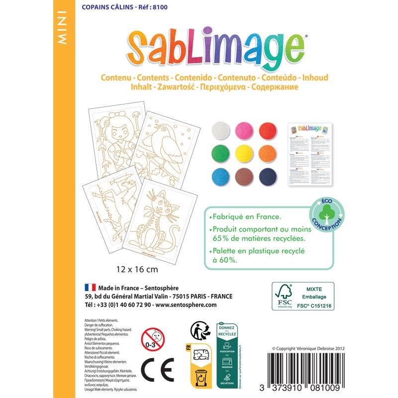 Arena de colores MINI SABLIMAGE · animales amigos