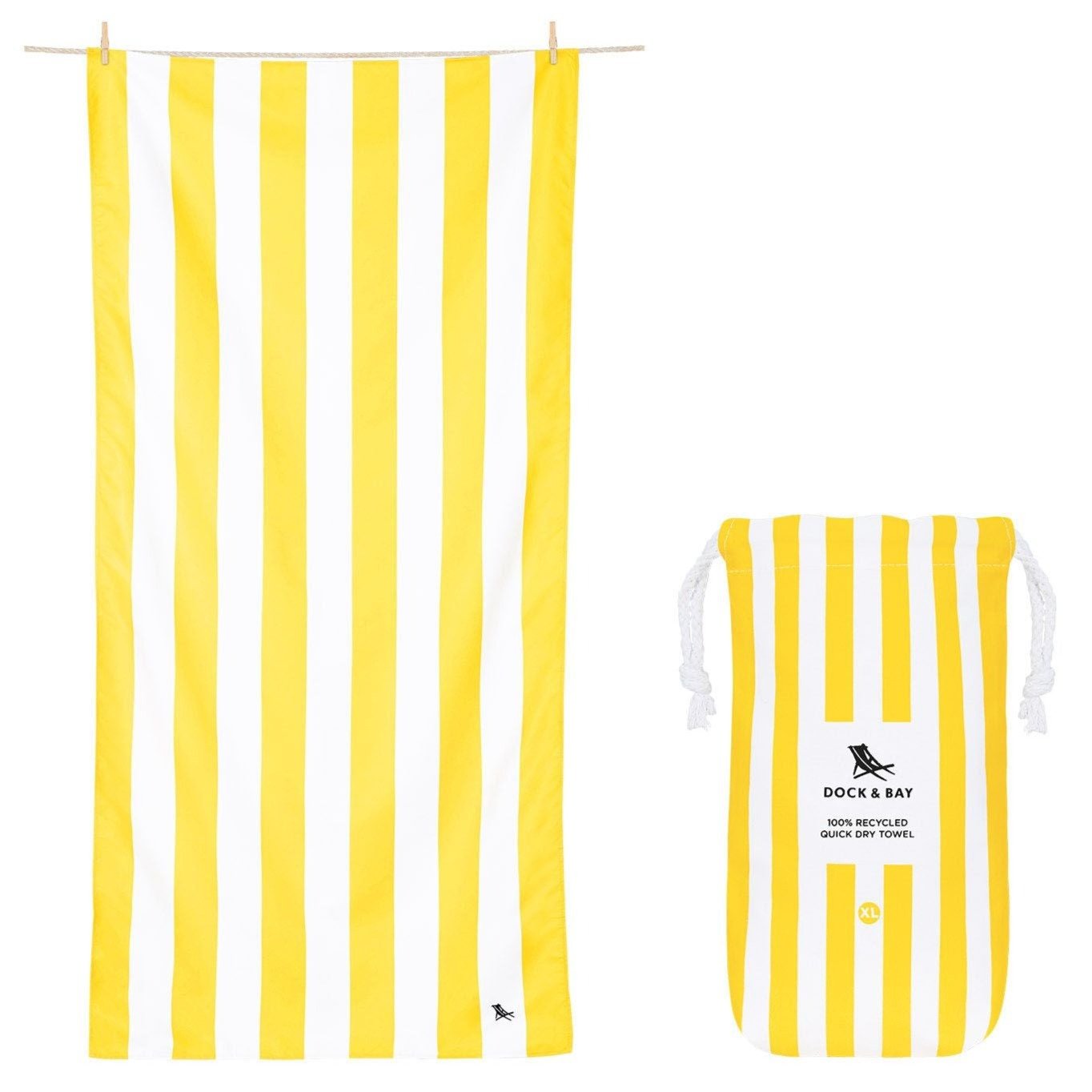 Toalla Playa Microfibra DOCK & BAY · Cabana Boracay Amarilla L/XL - La Chata Merengüela