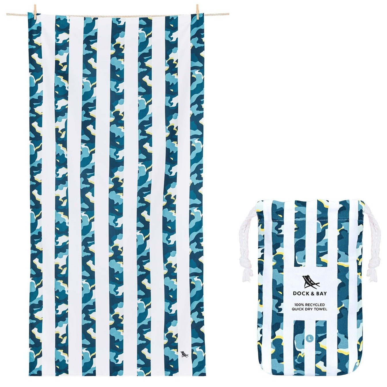 Toalla playa microfibra DOCK & BAY · cool camo