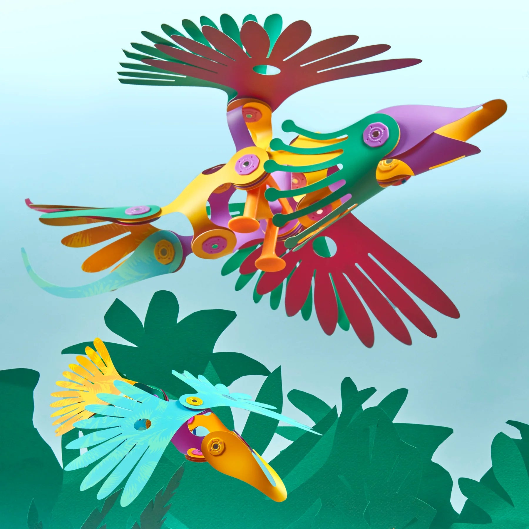CLIXO tropical birds pack: 22 piezas