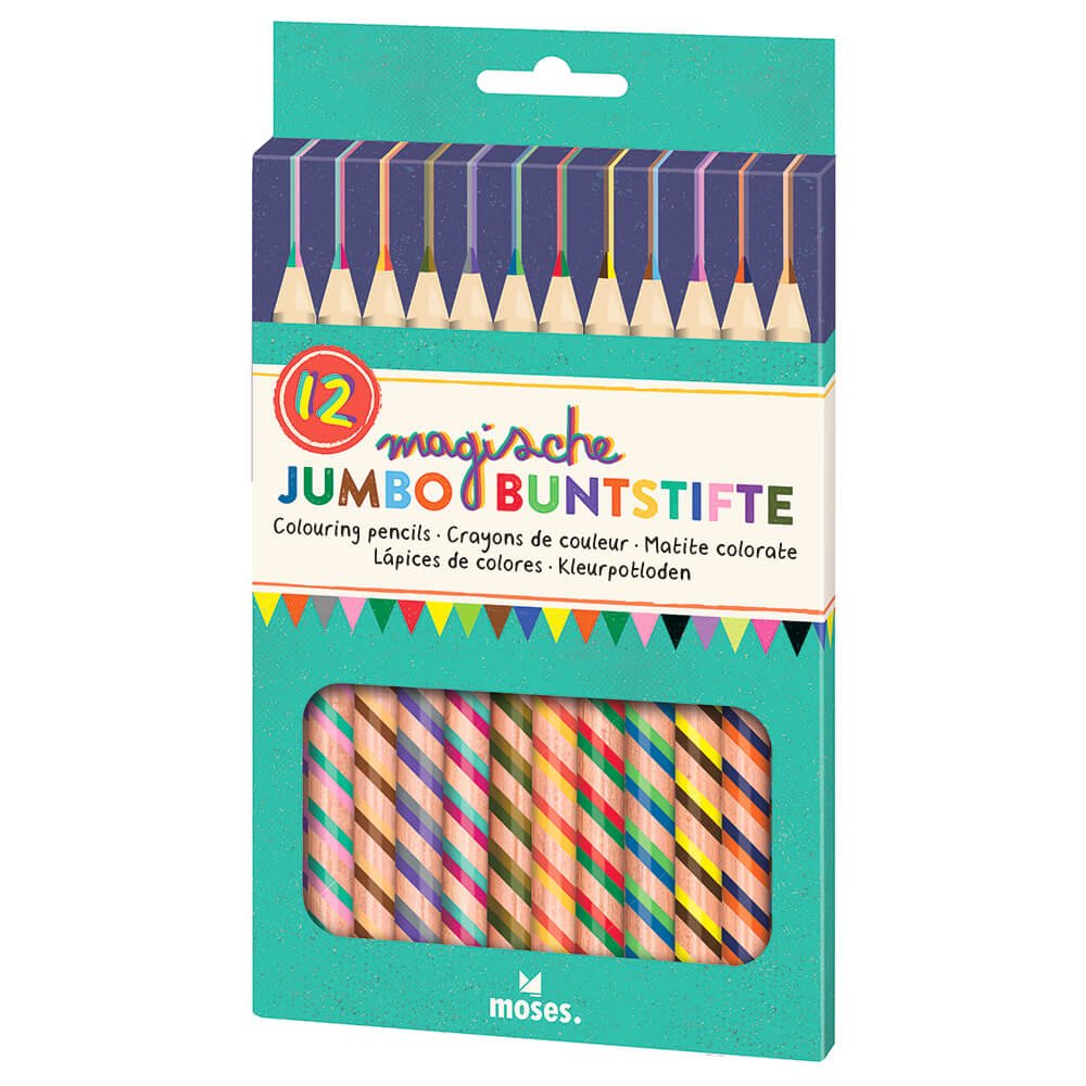 12 Lápices de colores jumbo ¡mágicos! - La Chata Merengüela