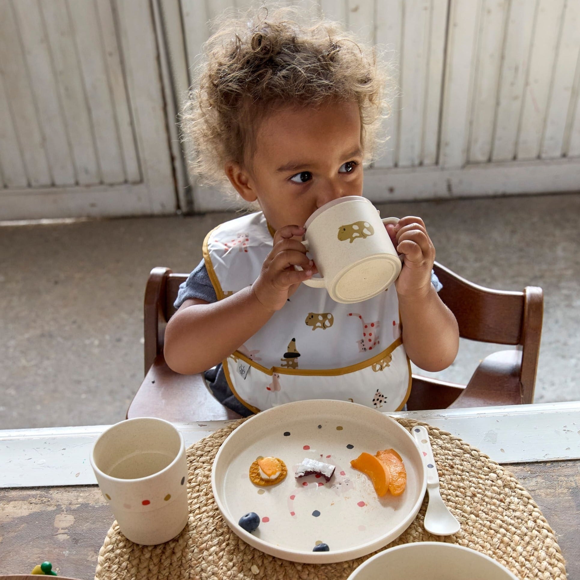 2 baberos con bolsillo Lässig · Spicy orange - La Chata Merengüela