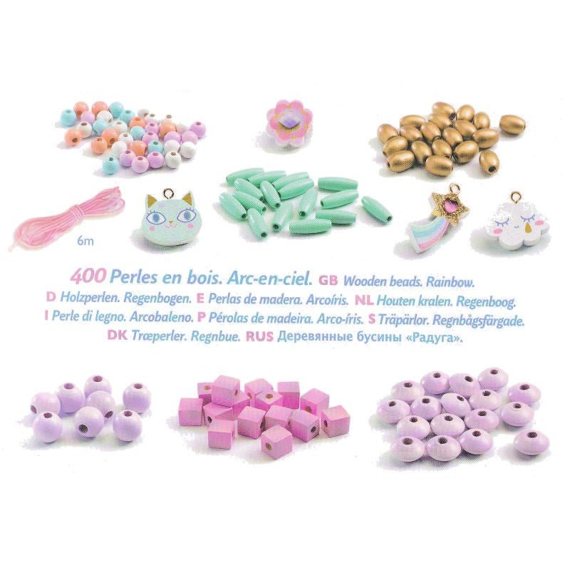 400 perlas para pulseras · gatos y nubes - La Chata Merengüela