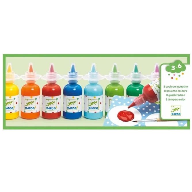 8 botes de témpera de colores - La Chata Merengüela