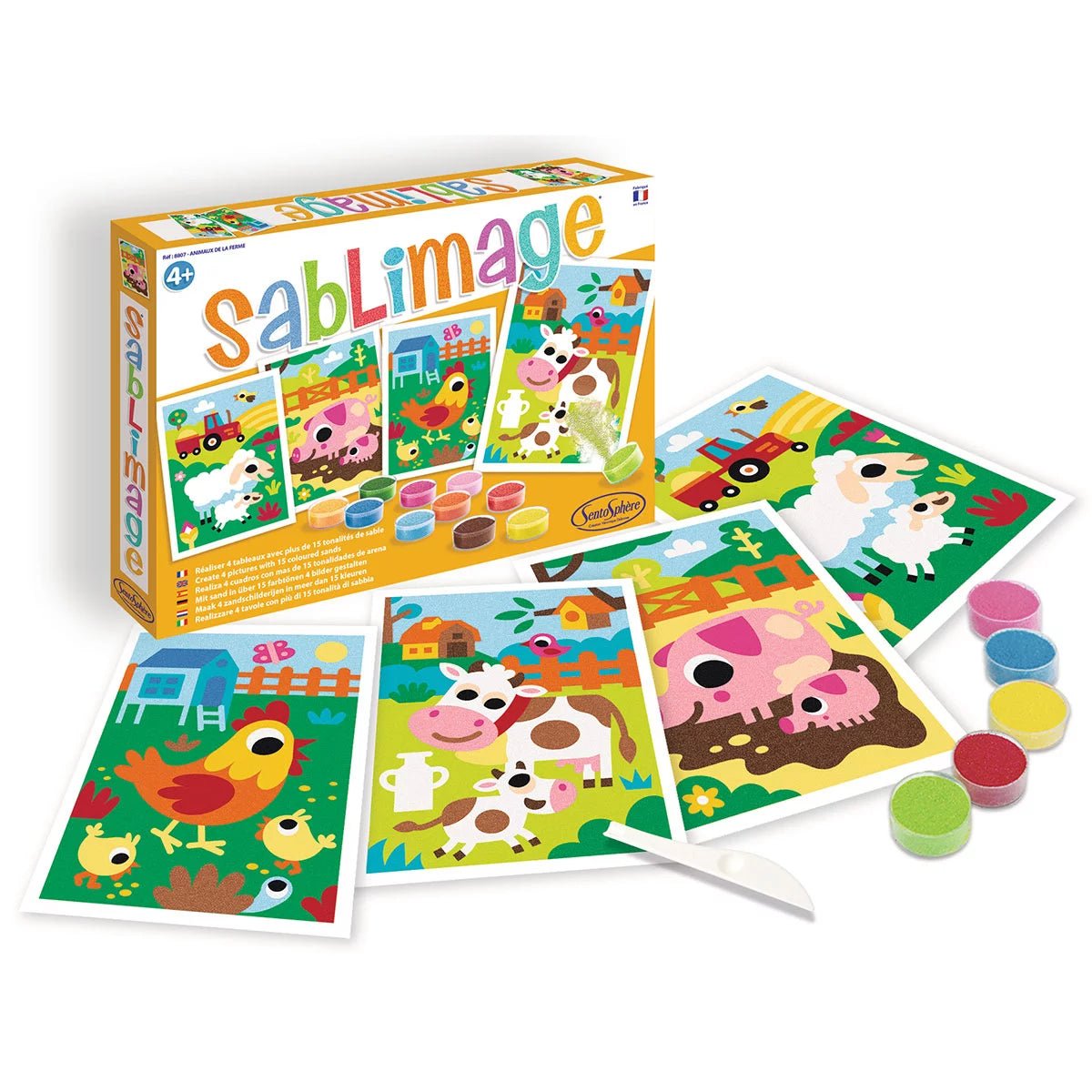 Arena de colores Sablimage · Animales de la granja - La Chata Merengüela