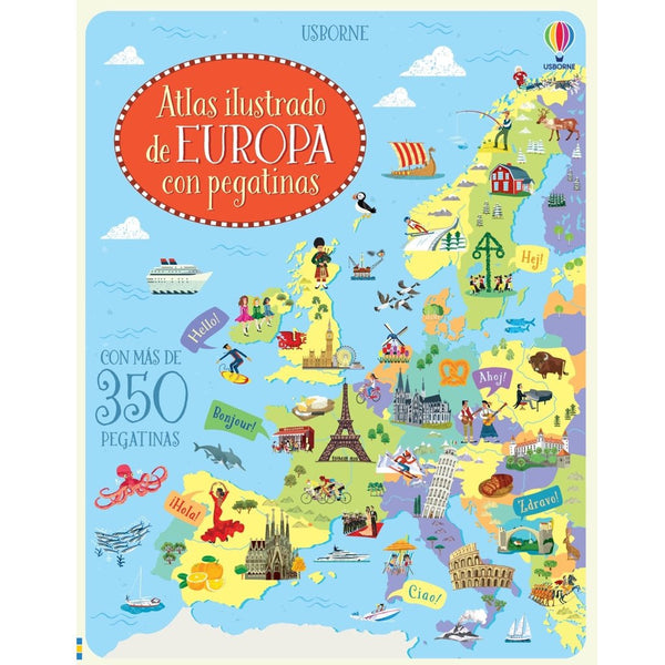 Atlas ilustrado de Europa con pegatinas - La Chata Merengüela