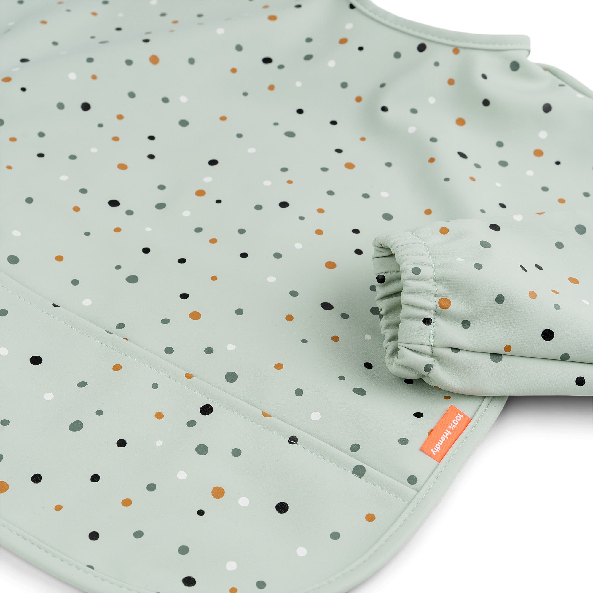Babero con Mangas Done by Deer · Happy dots Green - La Chata Merengüela