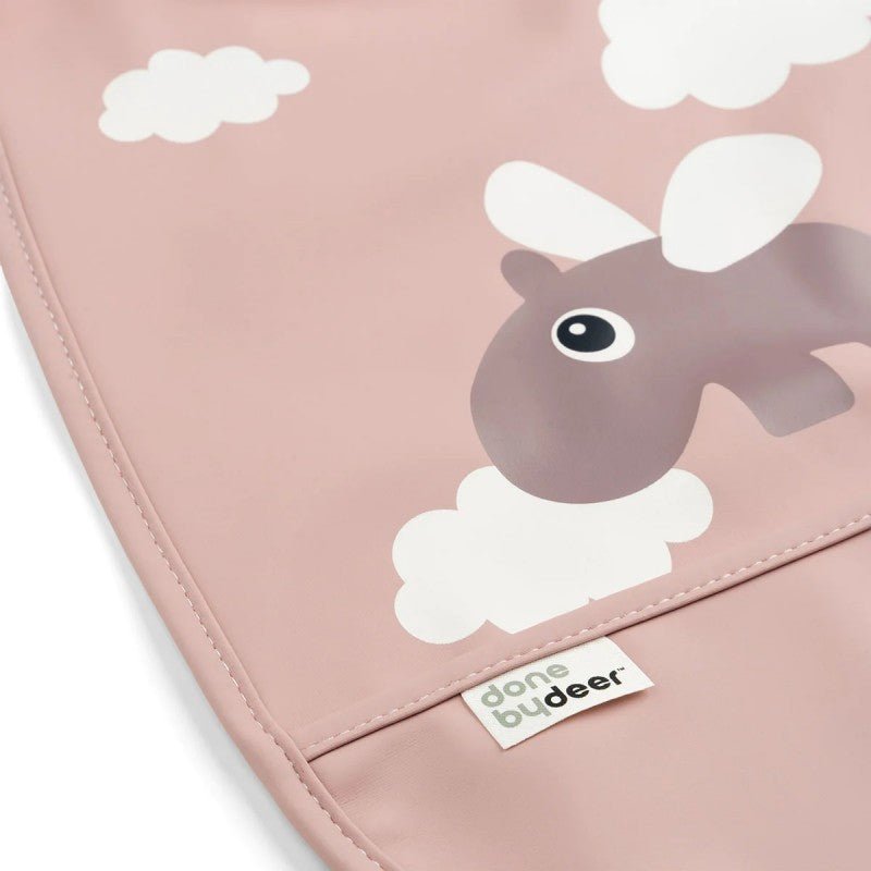 Babero con velcro Done by Deer · Happy Clouds Powder - La Chata Merengüela
