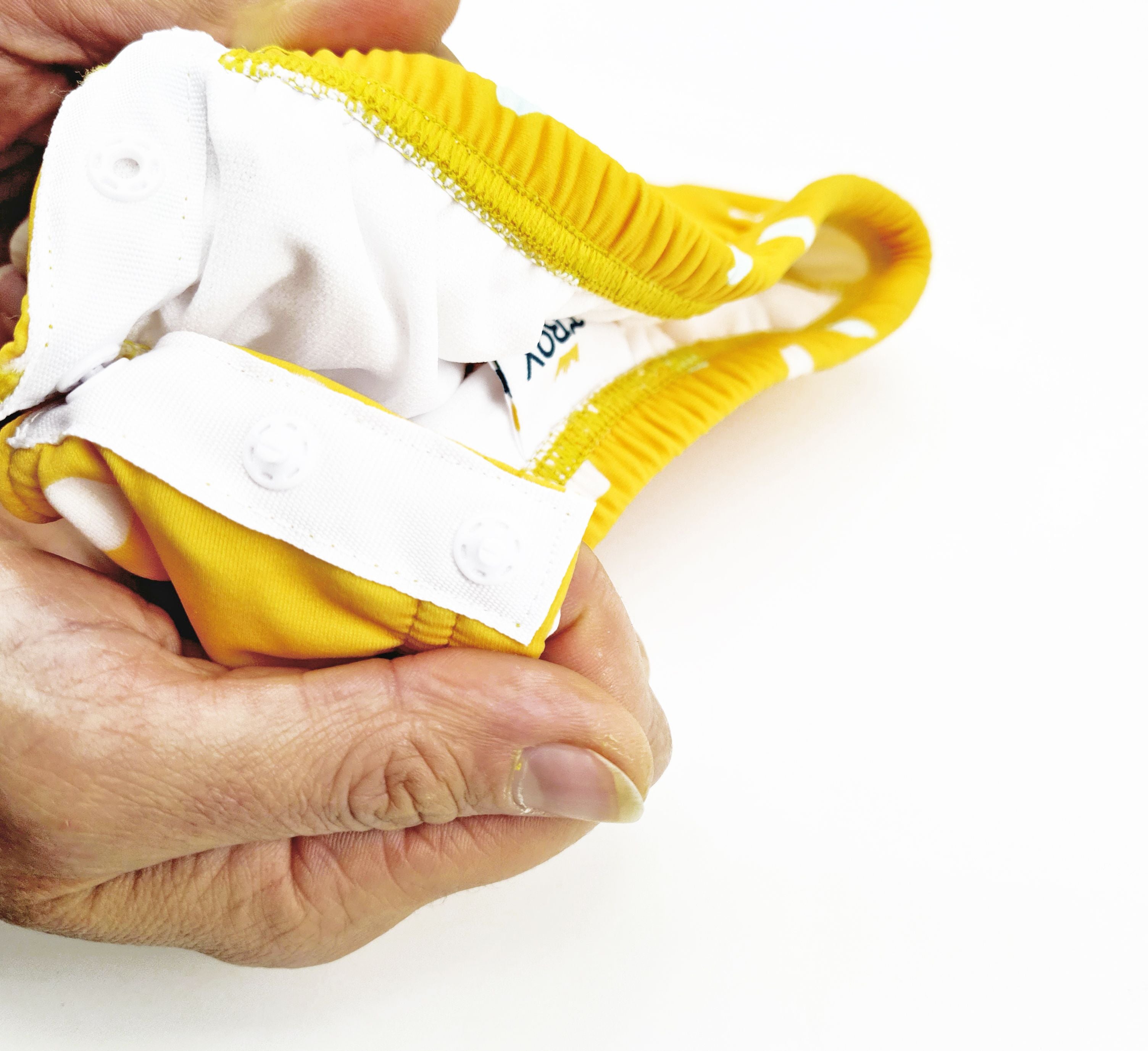Bañador Pañal BTBOX UFP 50+ · Lunares mostaza - La Chata Merengüela