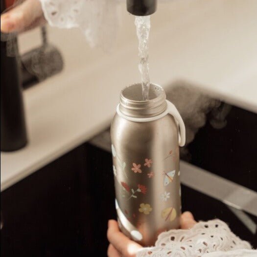 Botella isotérmica flip-up 350ml. · Mariposas - La Chata Merengüela
