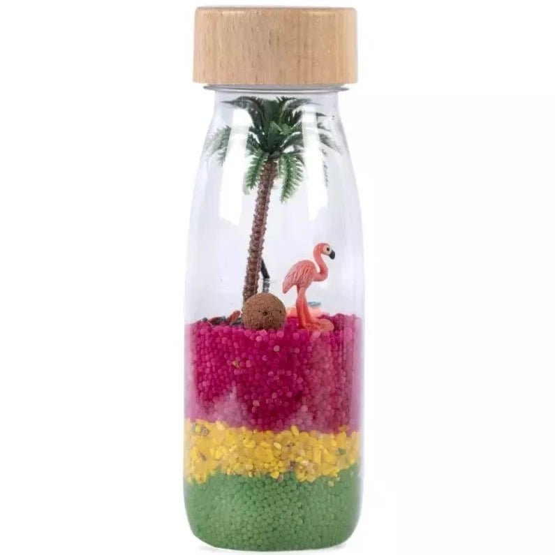 Botella Sensorial de descubrimiento · Flamingo - La Chata Merengüela