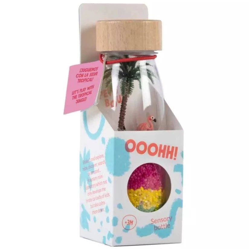 Botella Sensorial de descubrimiento · Flamingo - La Chata Merengüela