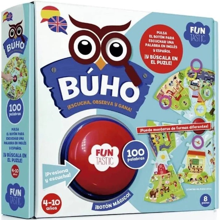 Búho ¡puzzle y juego de observación! con 100 palabras - La Chata Merengüela