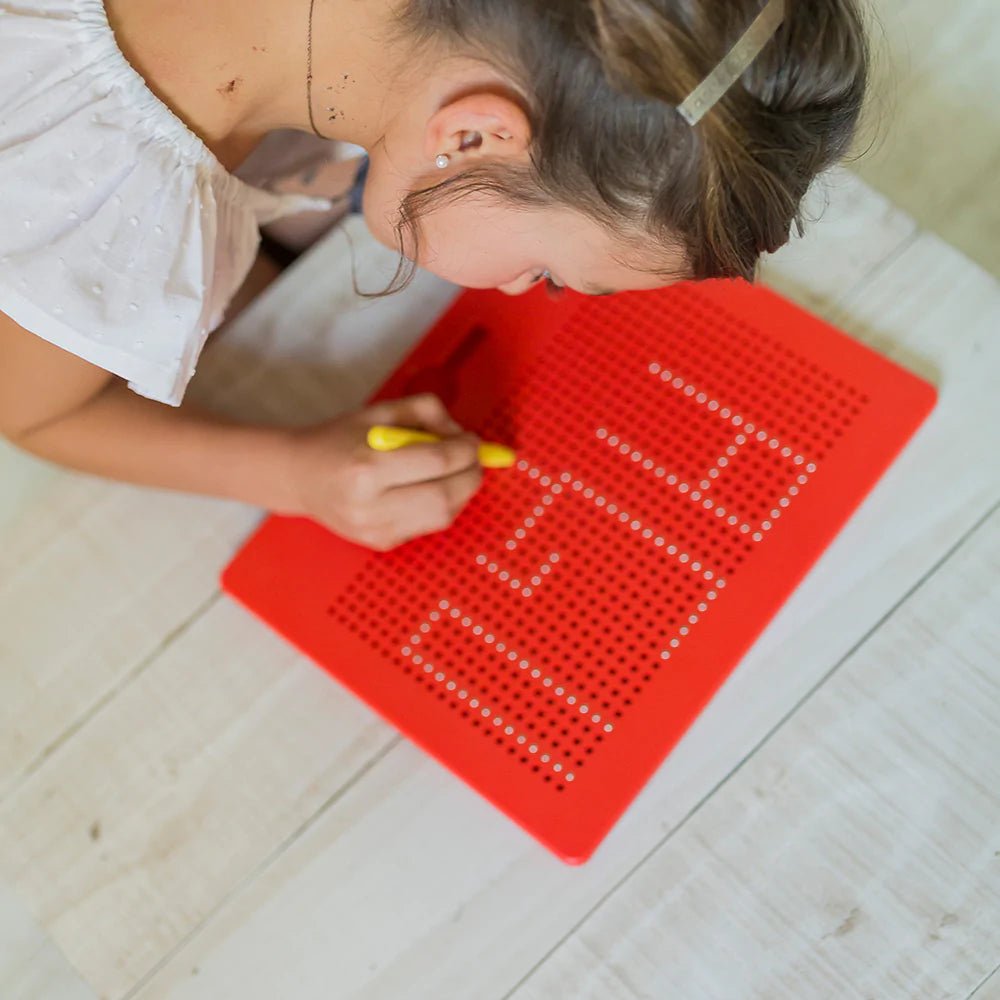 Juego mini IMAPAD rojo con lápiz magnético - La Chata Merengüela