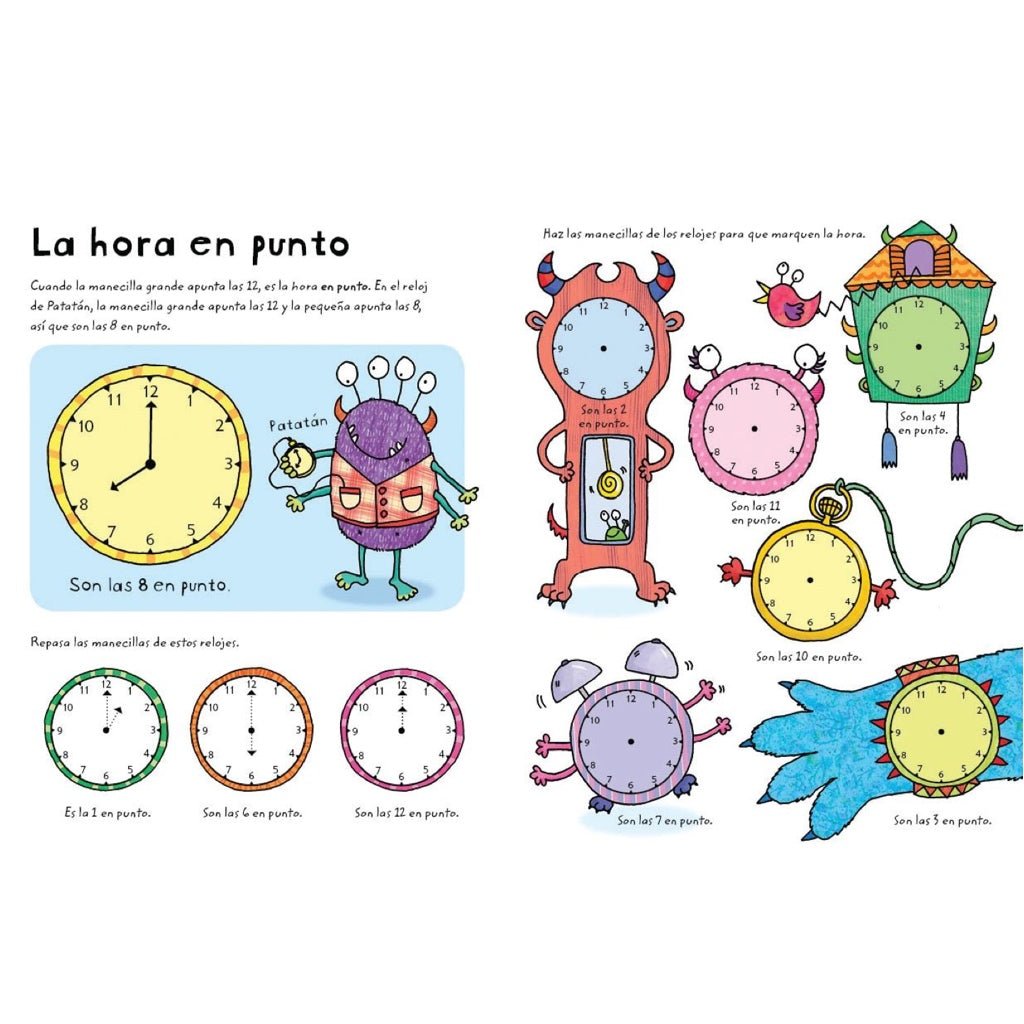Libro pizarra reutilizable · aprendo a decir la hora - La Chata Merengüela