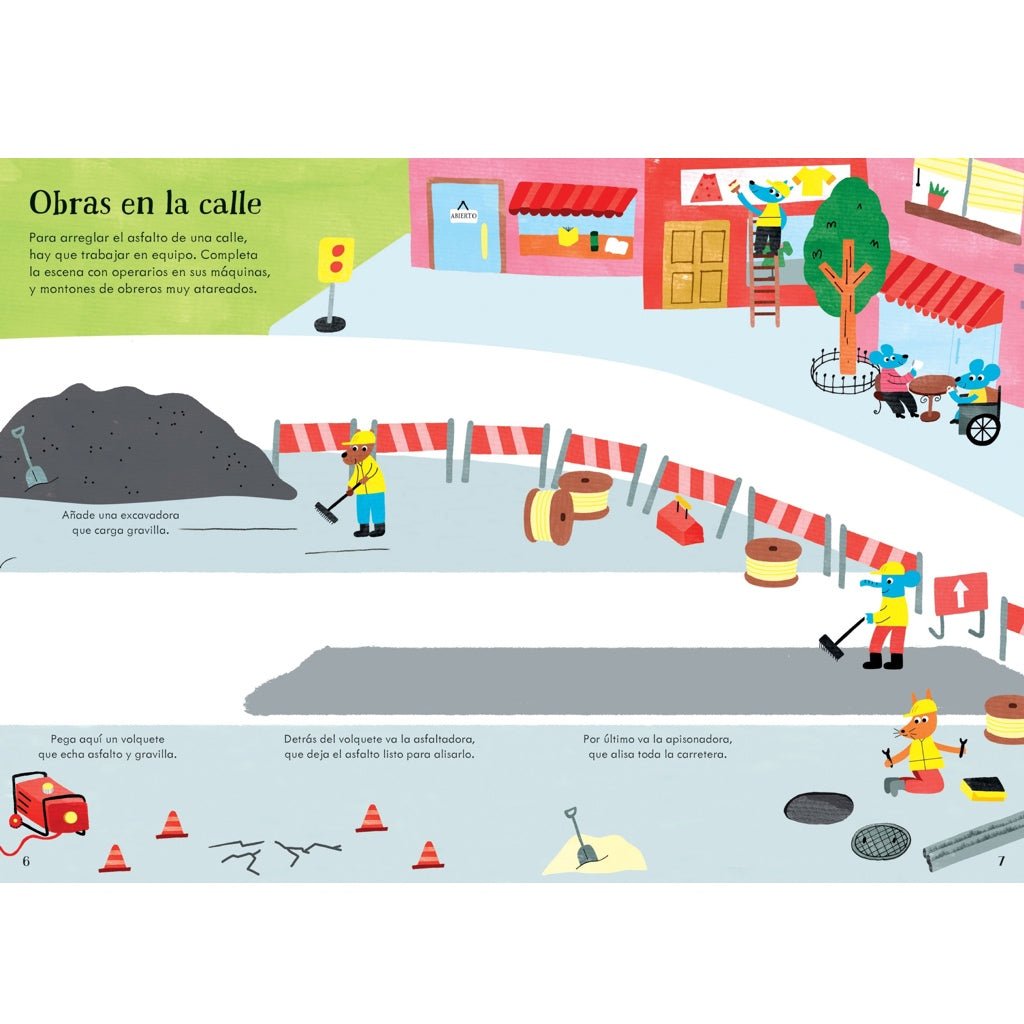 Mi pequeño libro de pegatinas · En una obra - La Chata Merengüela