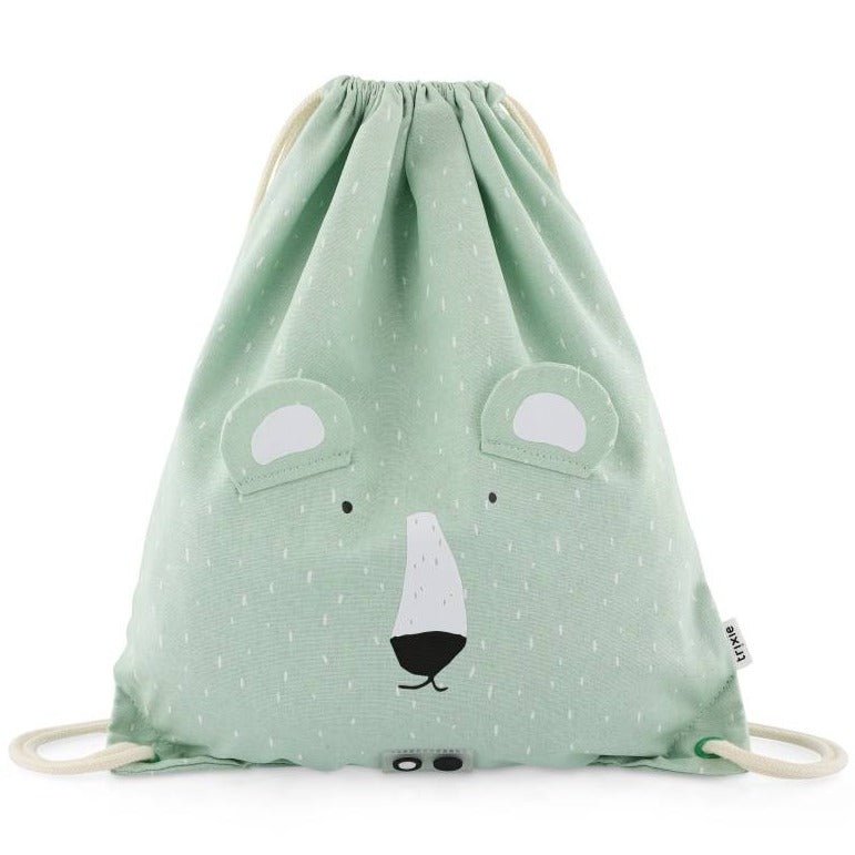 Mochila Saco de Tela Trixie · Oso Polar - La Chata Merengüela
