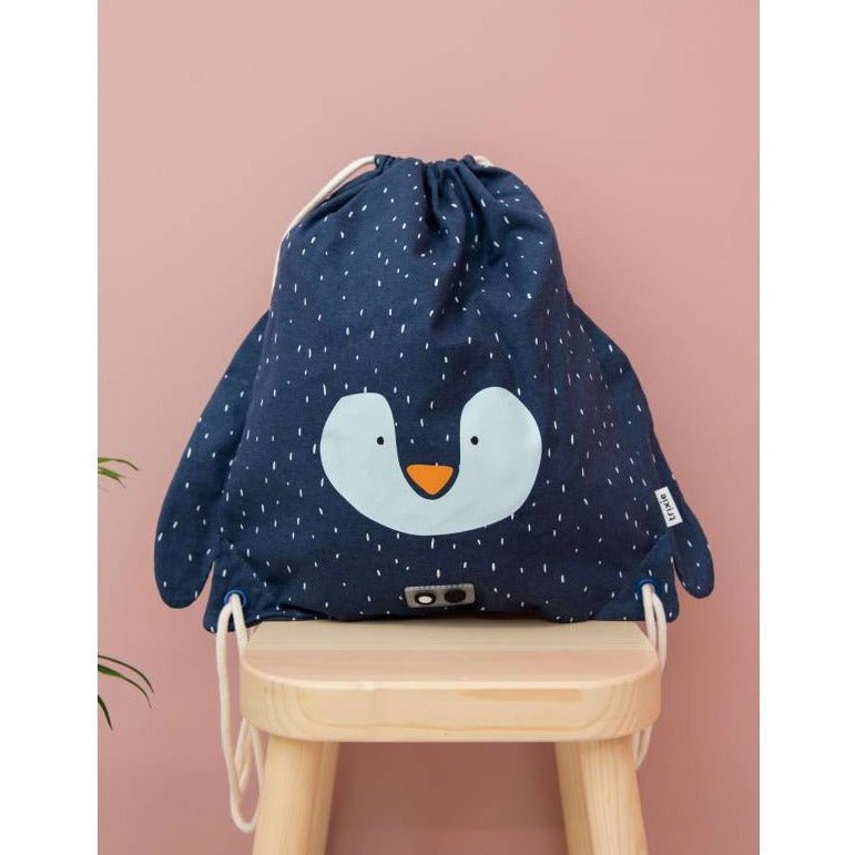 Mochila Saco de Tela Trixie · Pingüino - La Chata Merengüela