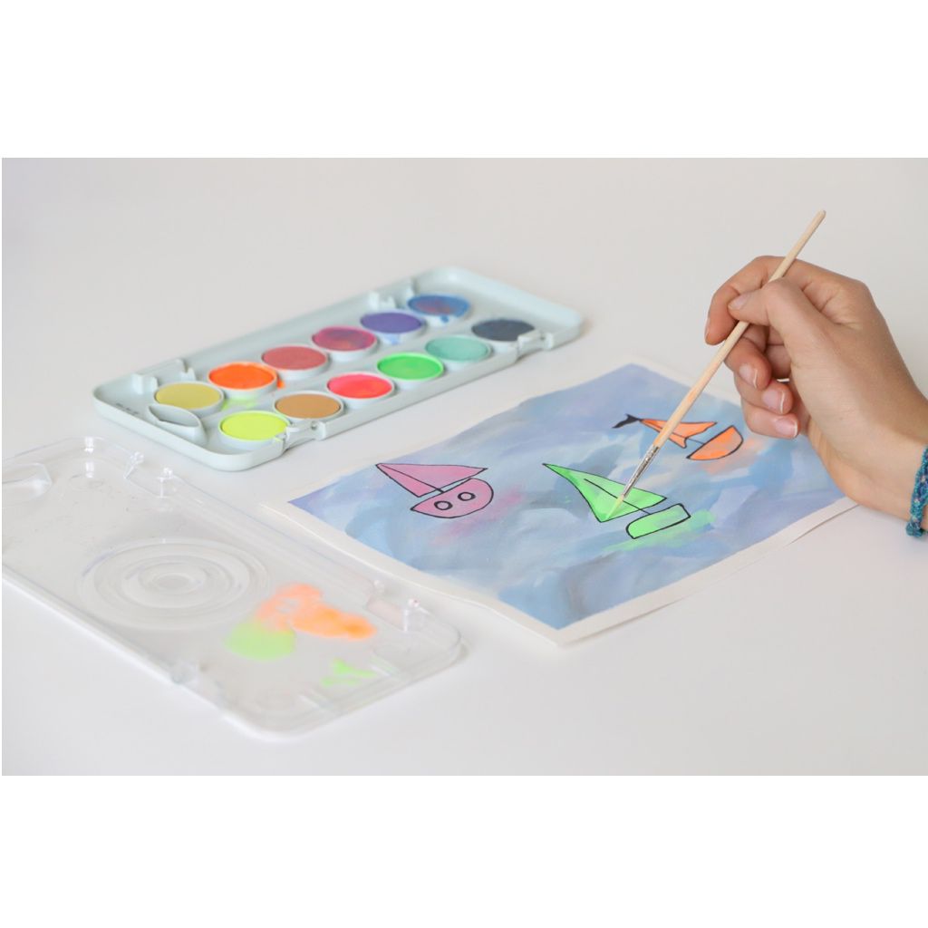 Paleta de acuarelas FluoMetal PRIMO • 12 colores - La Chata Merengüela