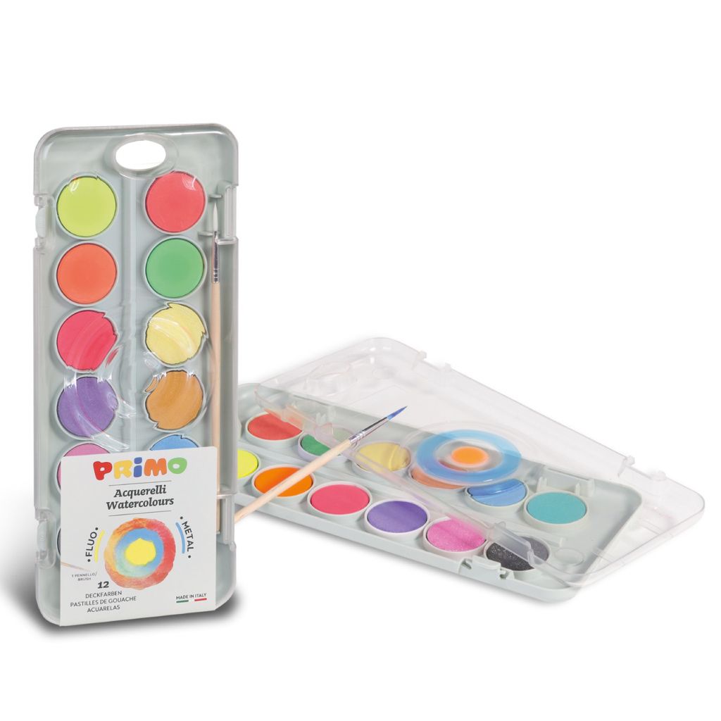 Paleta de acuarelas FluoMetal PRIMO • 12 colores - La Chata Merengüela