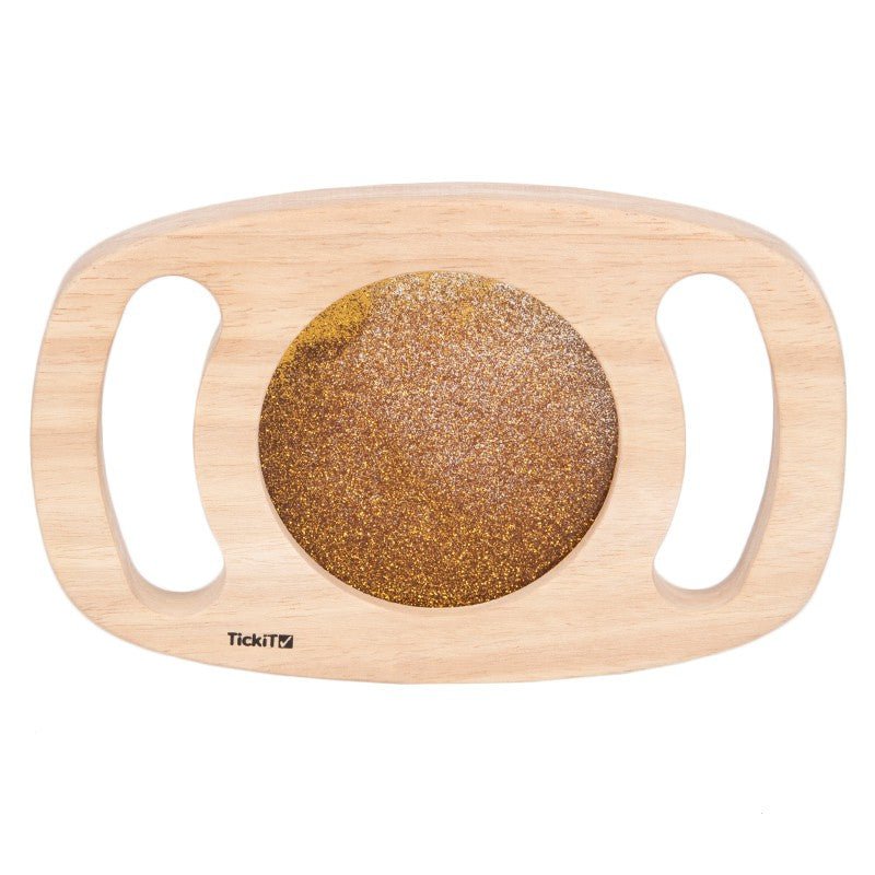Panel sensorial de madera · purpurina dorada - La Chata Merengüela