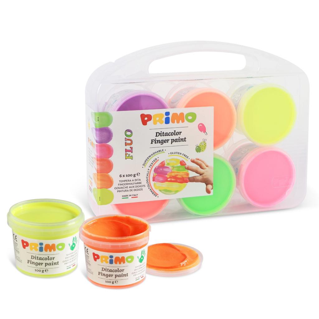Pintura de dedos neón PRIMO • 6 colores - La Chata Merengüela