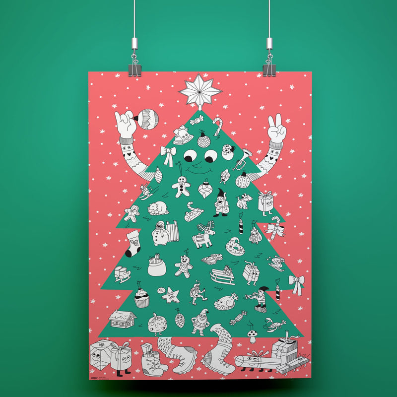 Poster XL color OMY · Árbol de Navidad - La Chata Merengüela