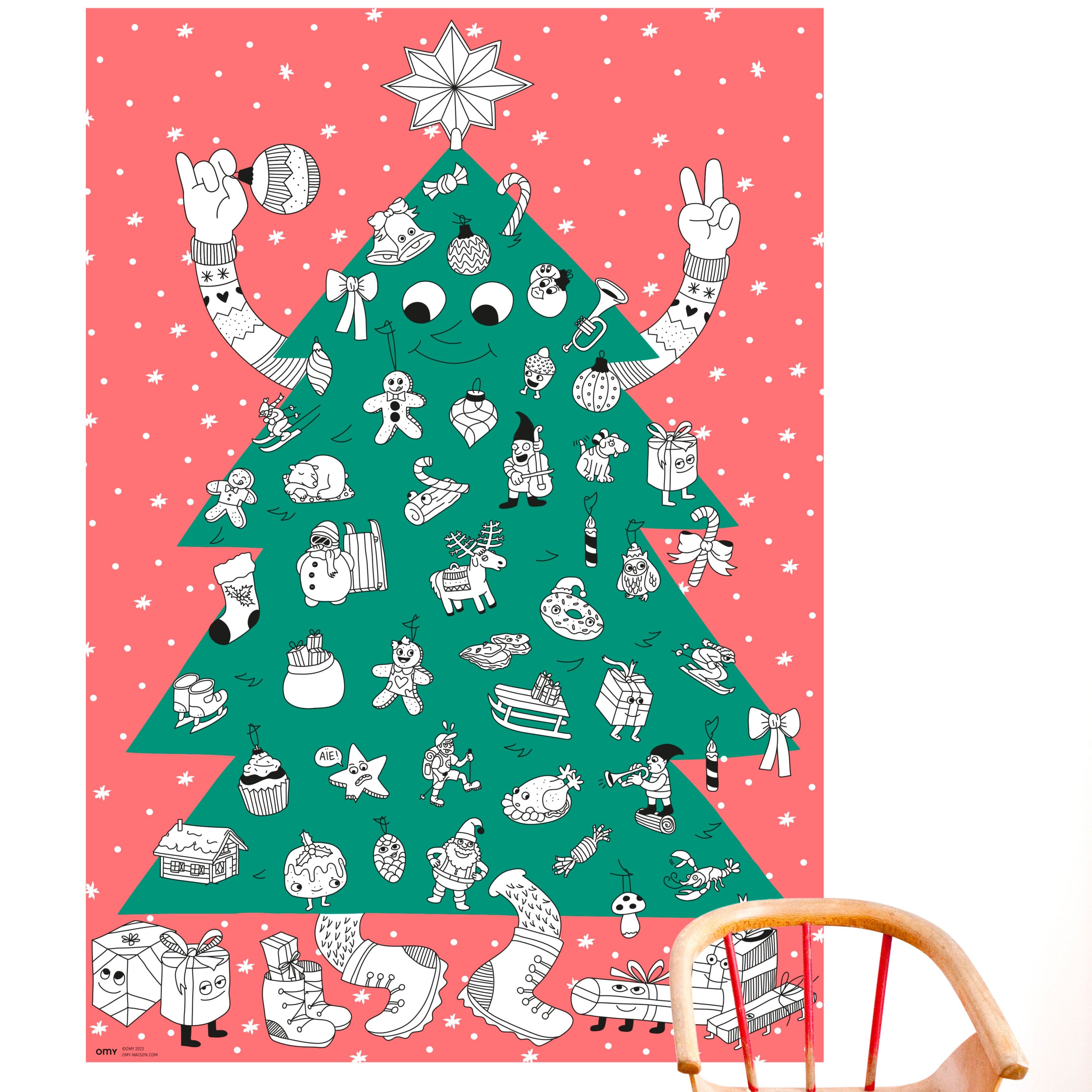 Poster XL color OMY · Árbol de Navidad - La Chata Merengüela