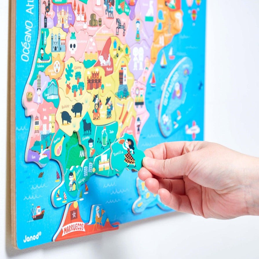 Puzzle magnético mapa de España: 52 piezas - La Chata Merengüela
